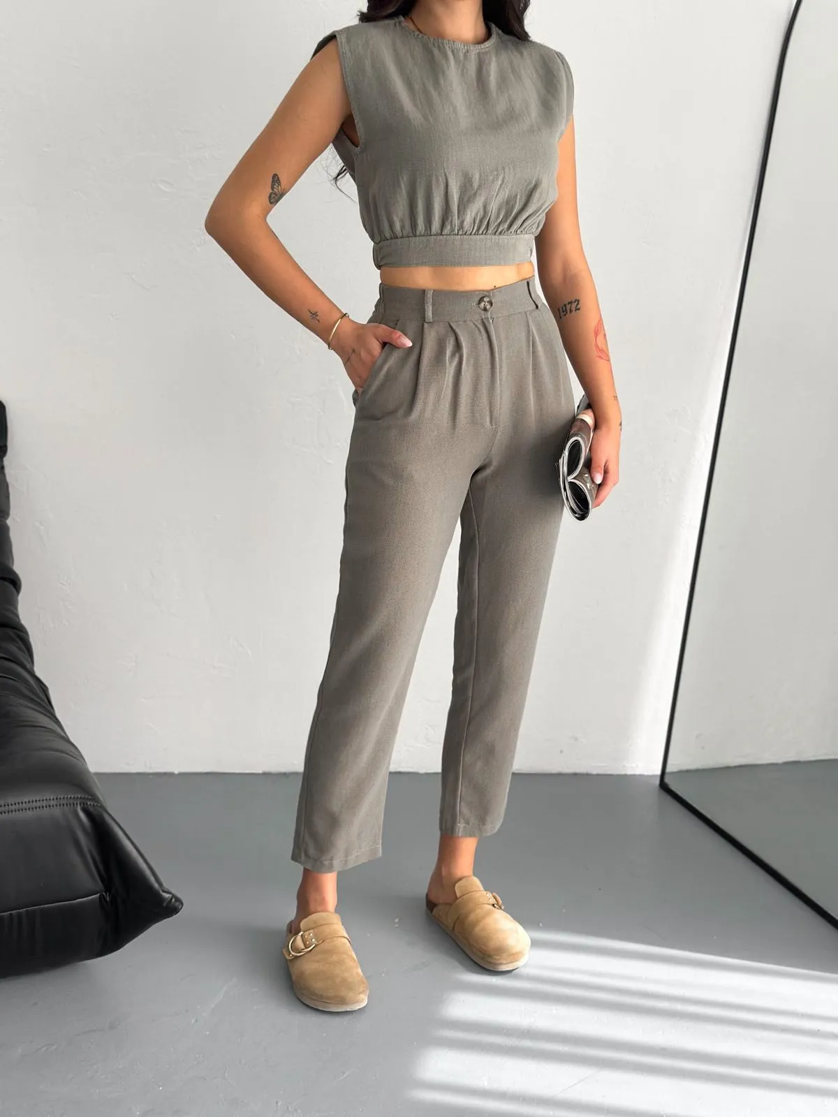 Gabardin Bluz KumBeji(Sand)