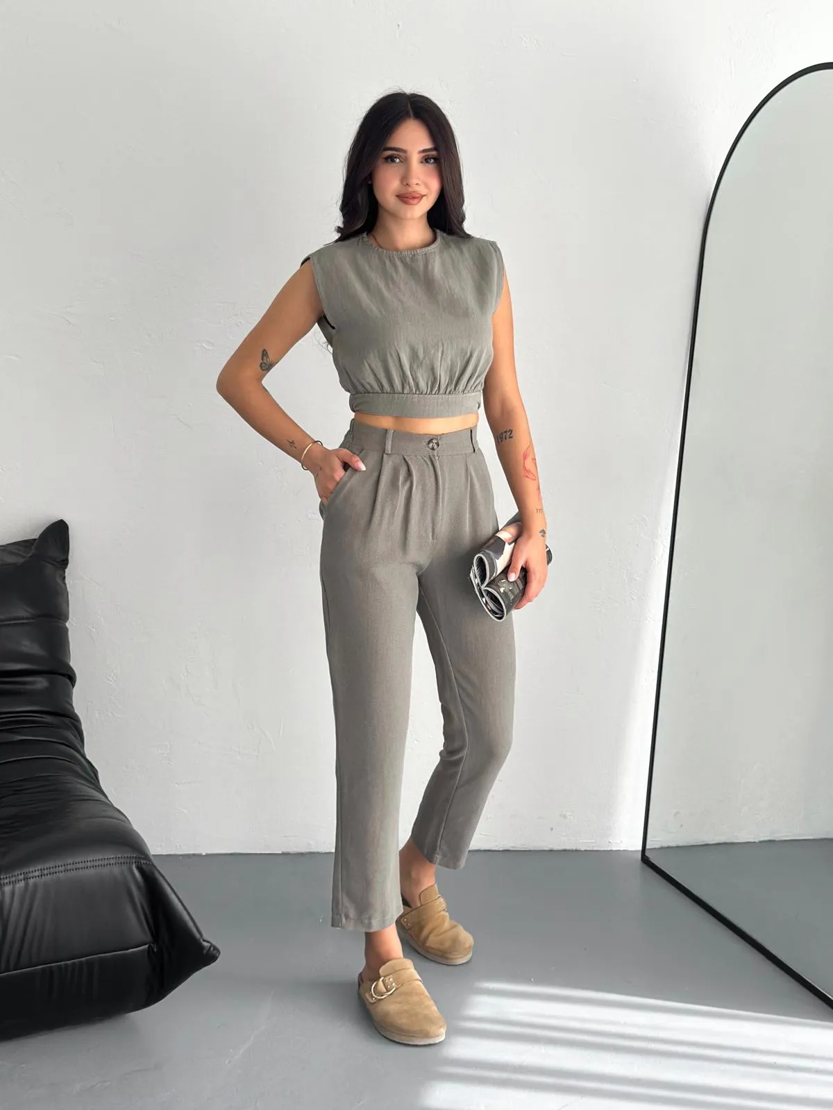 Gabardin Bluz KumBeji(Sand)