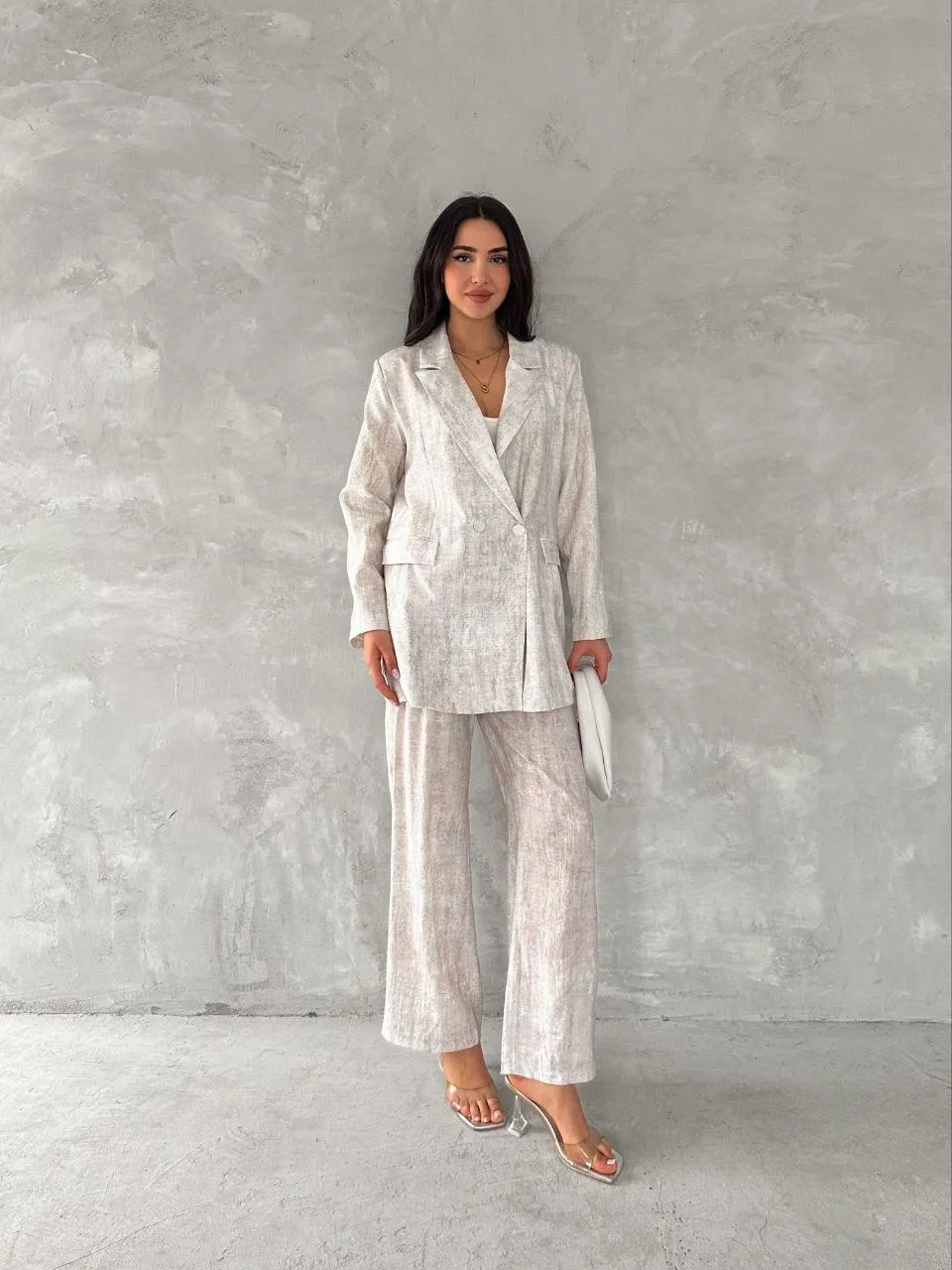 Batik Kumaş Ceket  Ekru