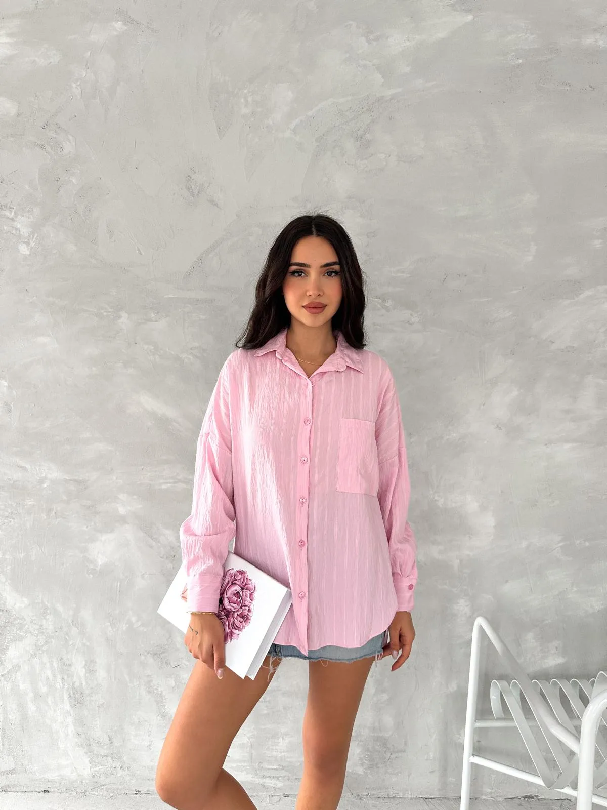 Çizgili Gömlek Pembe