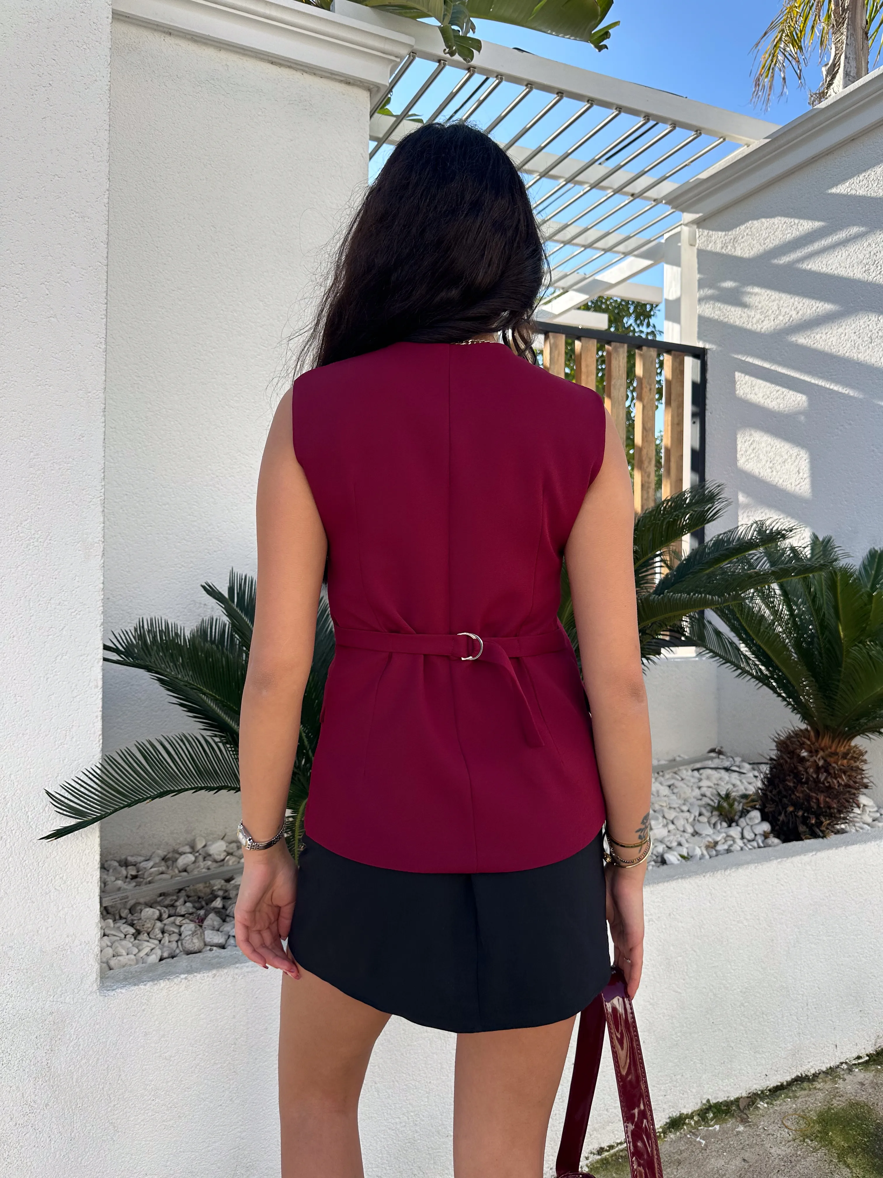 Dabıl Yelek  Bordo