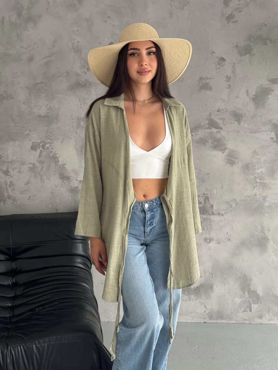 Bağlamalı Kimono Haki