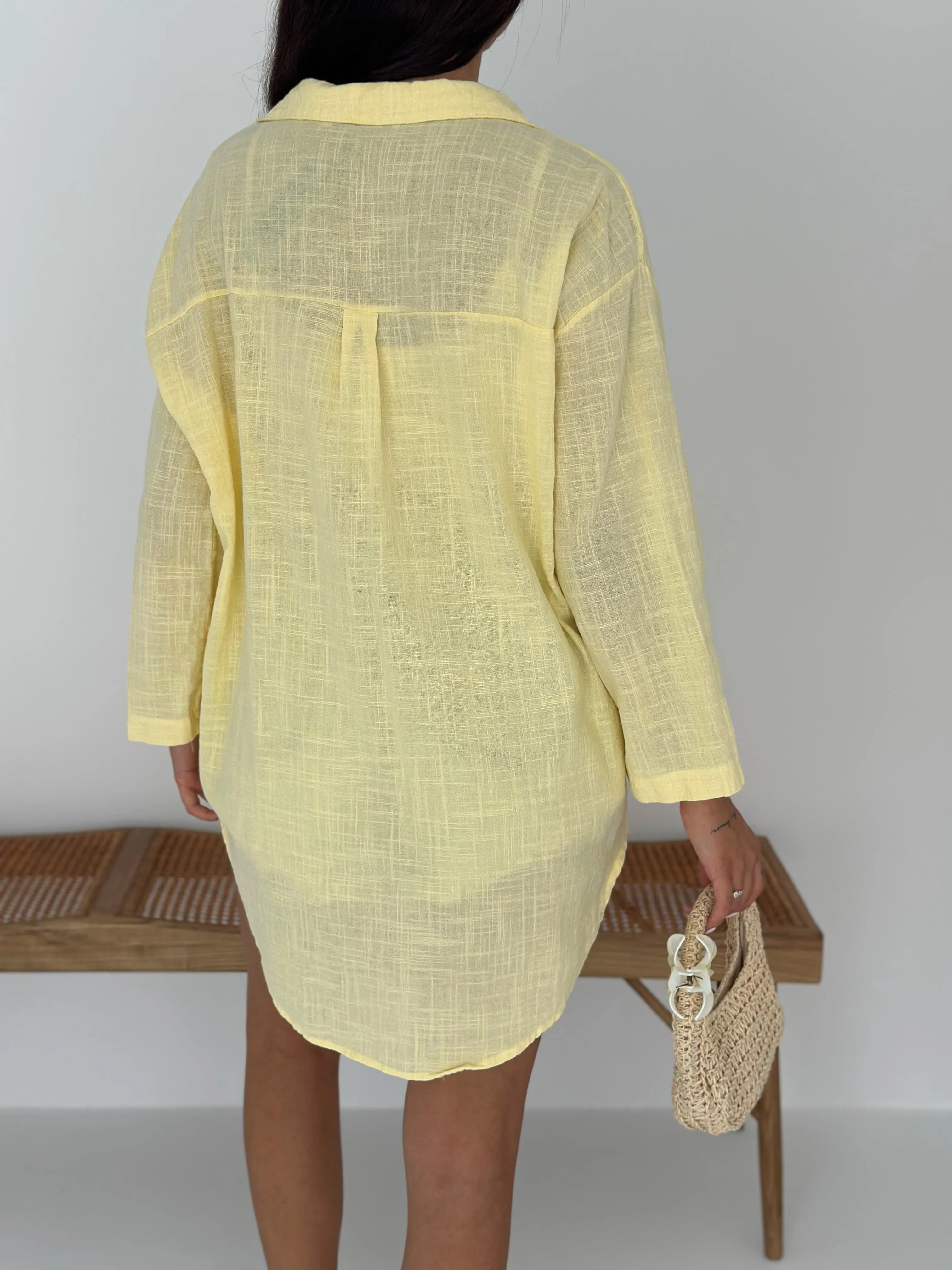 Bağlamalı Kimono Sarı