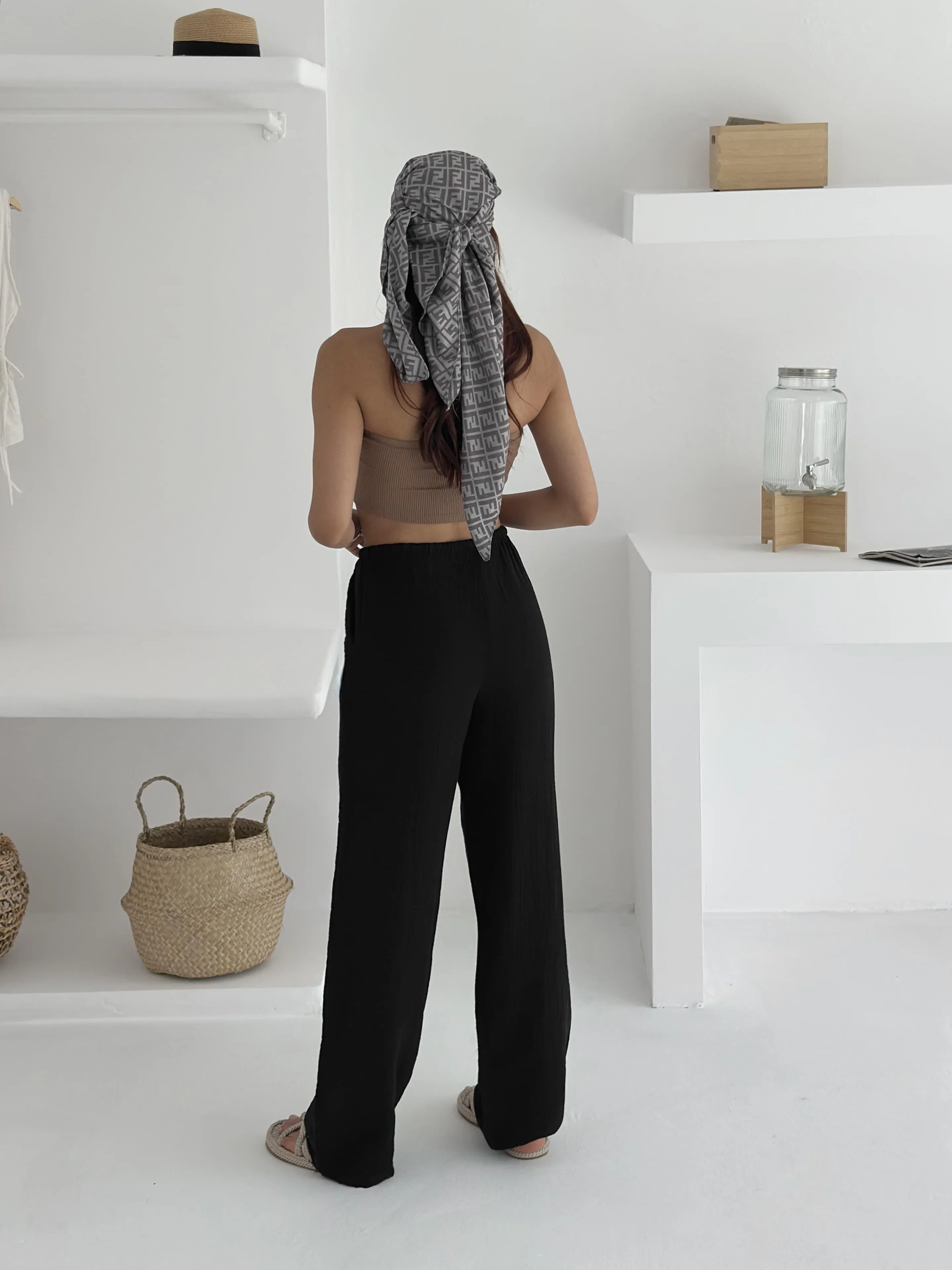Müslin Pantolon  Siyah